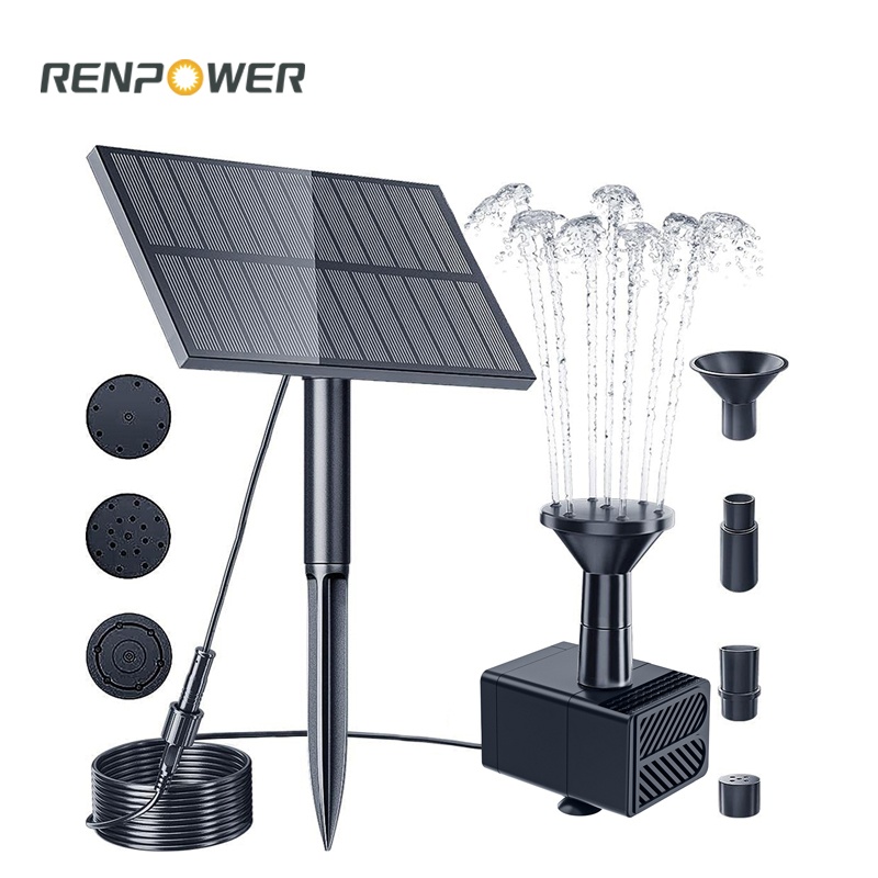 Tanyag na Solar Fountain 1.5W Ground Plug Square Split Fountain Outdoor Courtyard Rockery Water Landscaping